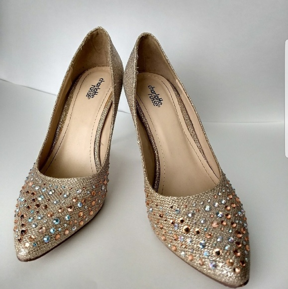 Charlotte Russe Shoes - Sparkling Charlotte Russe Rose Gold Heels
